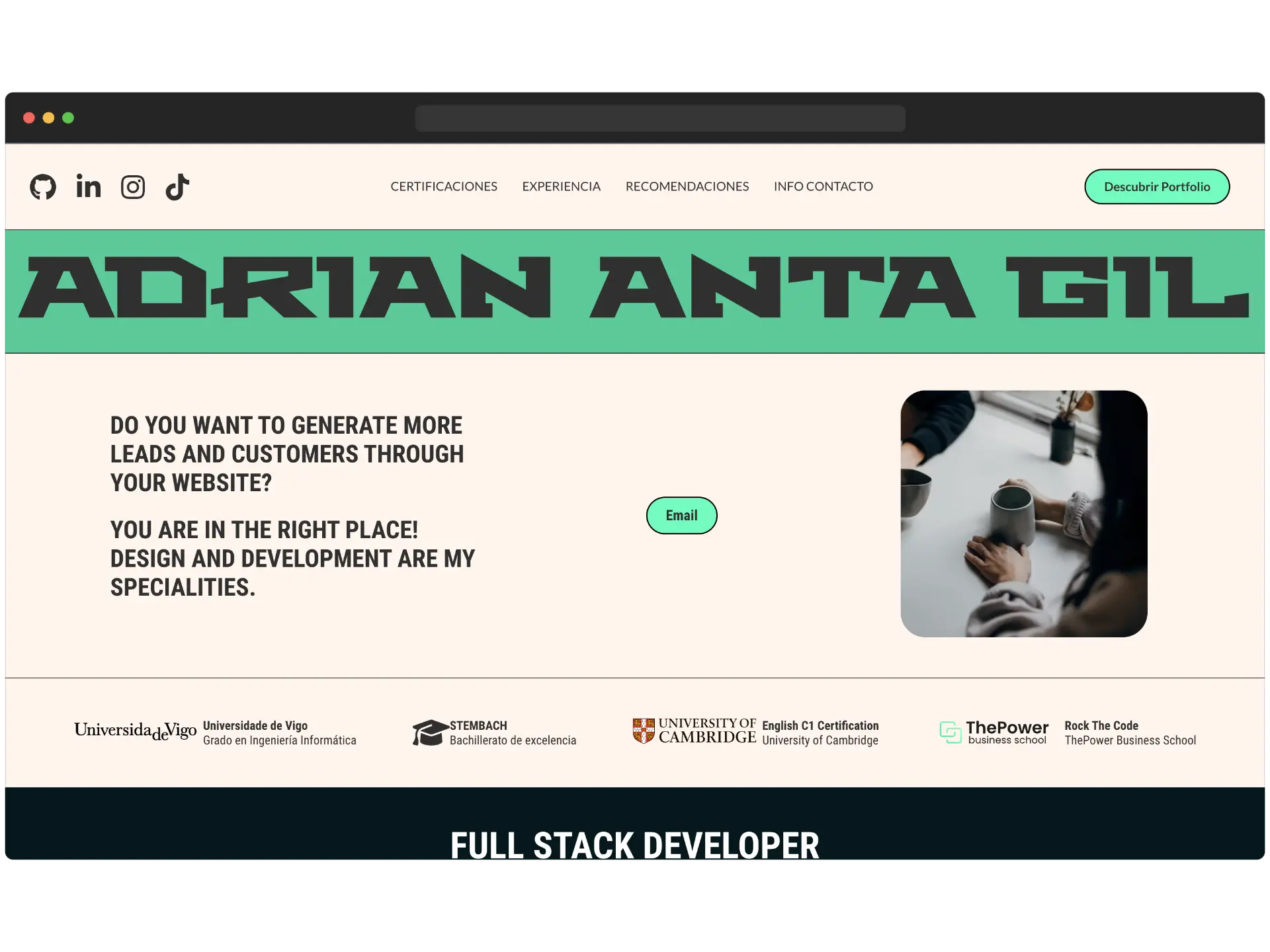 Desktop preview image of Responsive website