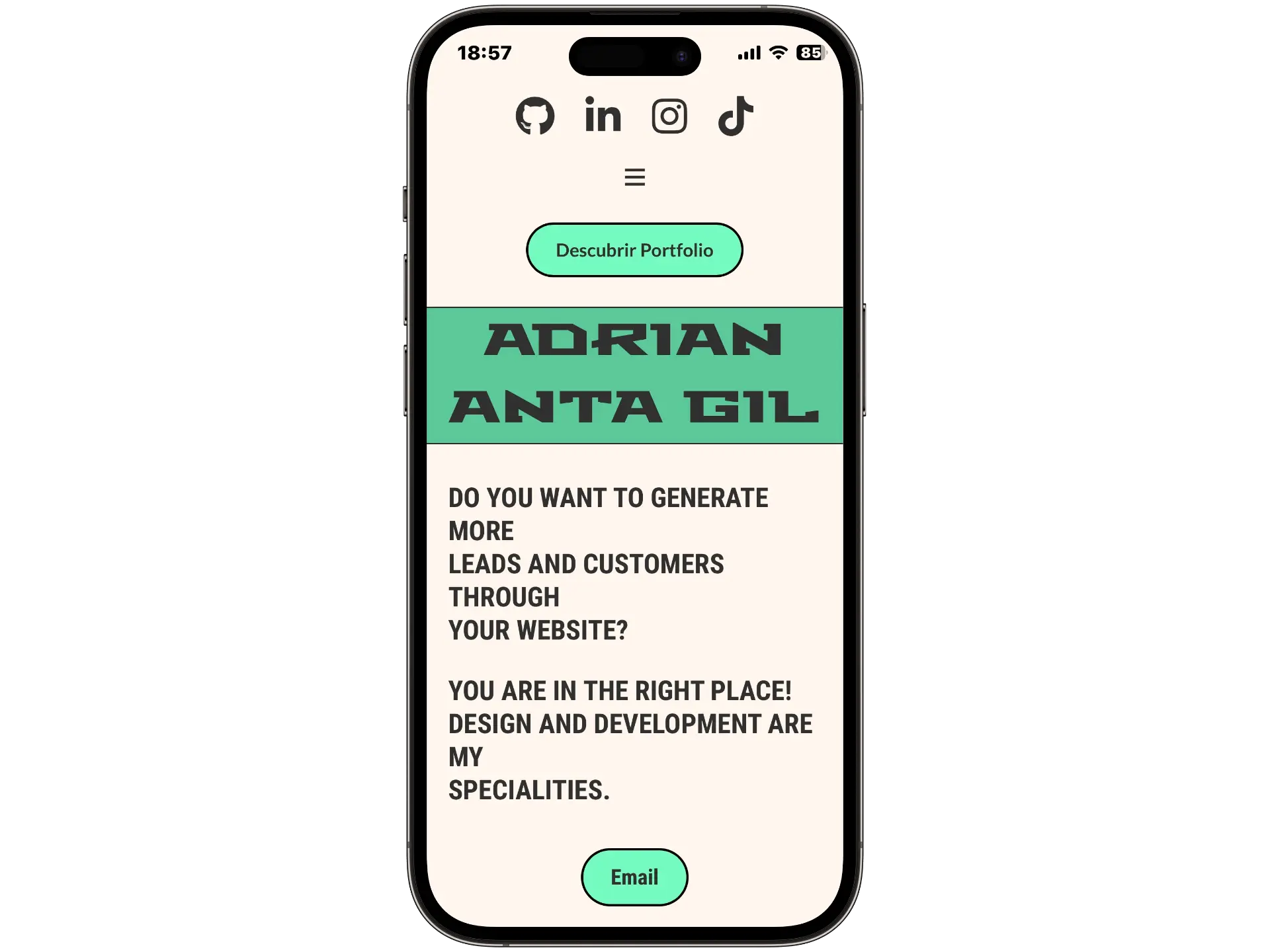 Mobile preview image of Responsive website