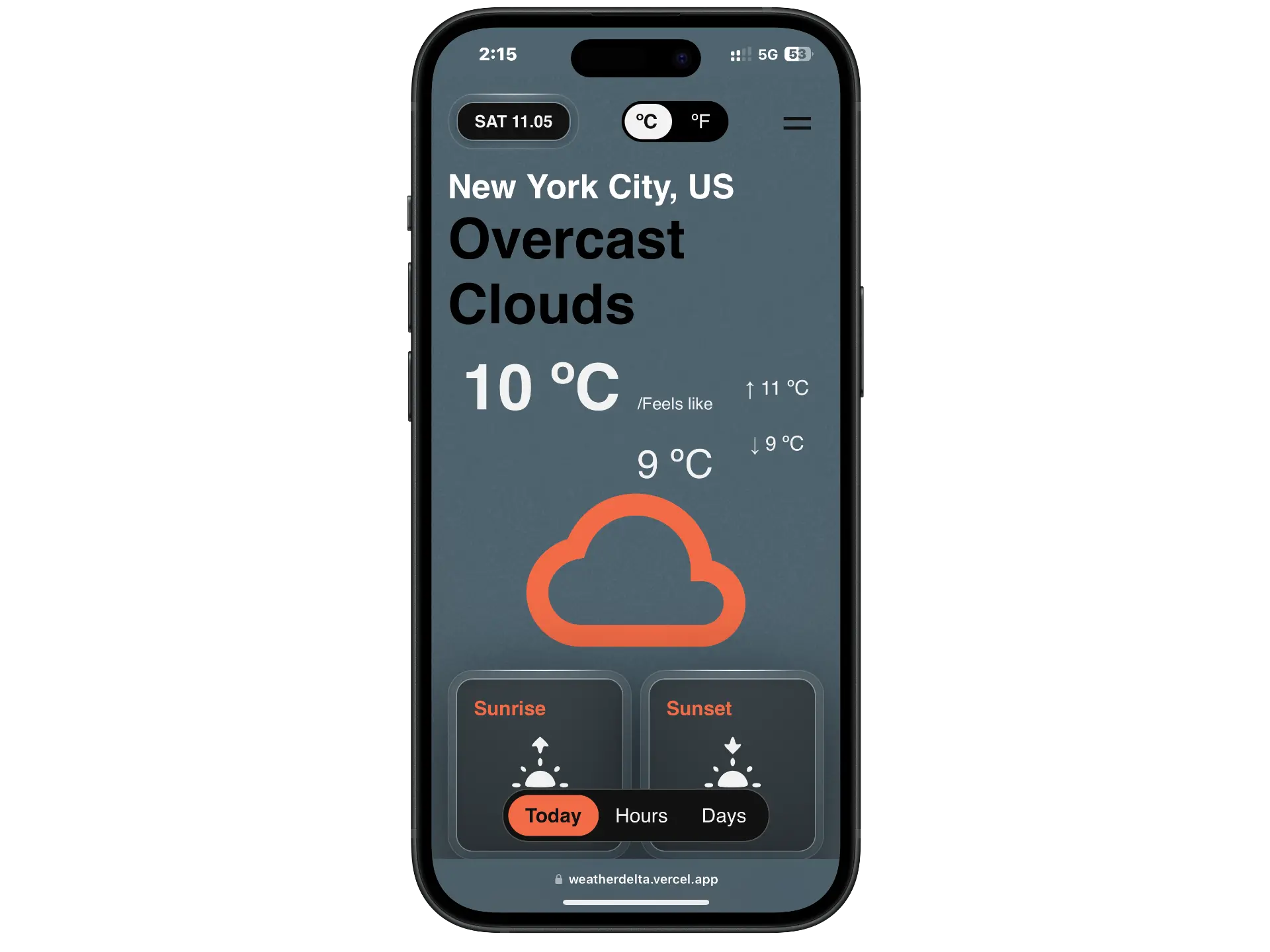 Mobile preview image of Weather app